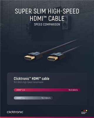 Kábel HDMI M/M 1m, High Speed+Eth, 4K@60Hz, HDMI 2.0, 18G, pozl. konektor, modrý, Slim, C