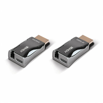 Predĺženie HDMI cez Fibre Optic LC OM3 do 300m, HDMI 2.0, 4K@60Hz, 18G, napájanie cez USB Micro-B