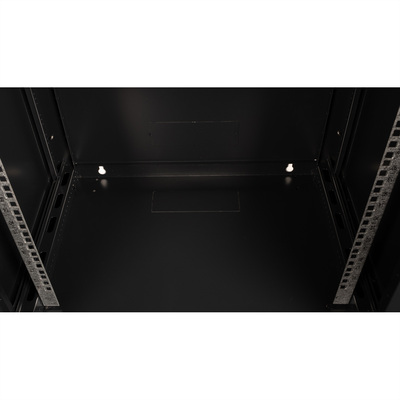 19" Rack na stenu 18U, čierny, 912x600x450 mm (HxWxD), odnímateľné bočnice