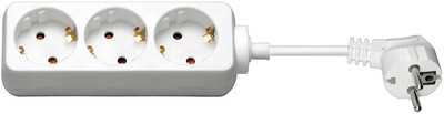 Predlžovačka 1.5m s 3 zásuvkami, SCHUKO, 1.50mm², biela