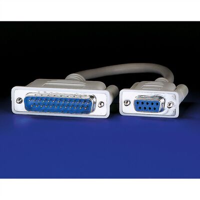 Kábel D-SUB 9pin-25pin F/M 6m, modemový, lisované konektor, sivý