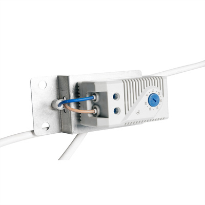 19" Ventilačná jednotka, 2 vetráky, 1U, s termostatom, čierna