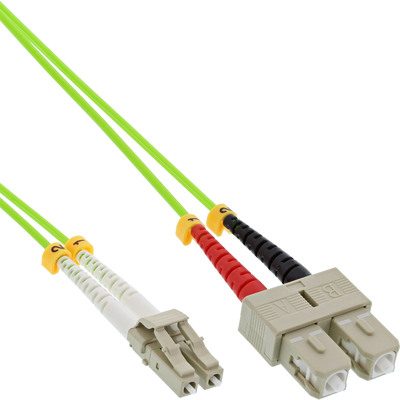 Fiber kábel LC-SC, 3m Duplex OM5(50/125µm), LSOH, 2mm, zelený