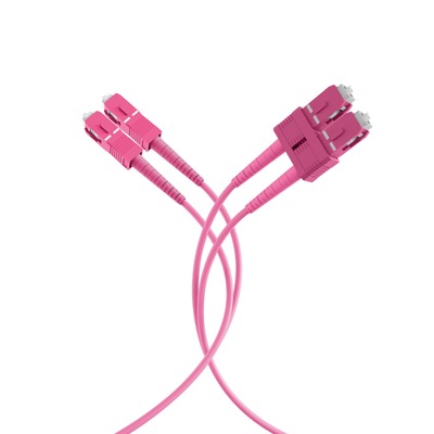 Fiber kábel SC-SC, 1m Duplex OM4(50/125µm), LSOH, 1.2mm, fialový