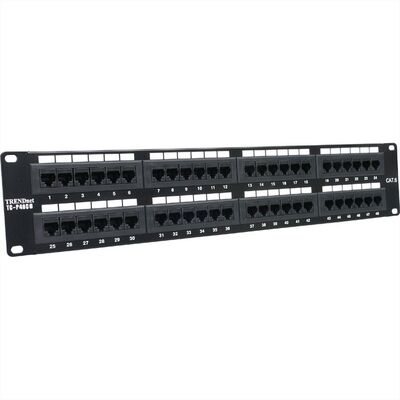 19" Patch panel 48port cat.6, netienený, 2U, čierny, TRENDnet