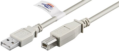 Kábel USB 2.0 A-B M/M 5m, High Speed, sivý, CERT