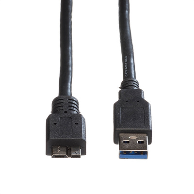 Kábel USB 3.2 Gen 1, A-MICRO-B(3.0) M/M 0.8m, 5Gbps, čierny