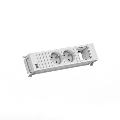 Power Frame 2xUTE 230V, 1xCustom, 0.2m kábel 1.5mm², GST18, biely