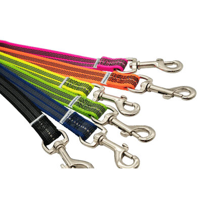 Vodítko stopovacie s uškom pogumované, 19mm/5m, nerezová karabína, modré