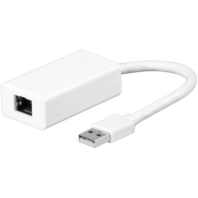 Adaptér USB 2.0 na RJ45 (FastEthernet), 10cm, biely