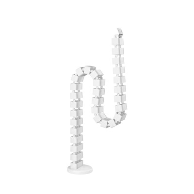 Káblový organizér CUBE "chrbtica", 4 komorový, 128cm, montáž k stolu, biely