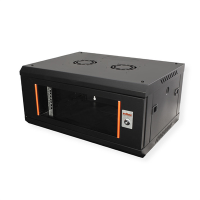 19" Rack na stenu 4U, čierny, 290x600x450mm (HxWxD), odnímateľné bočnice