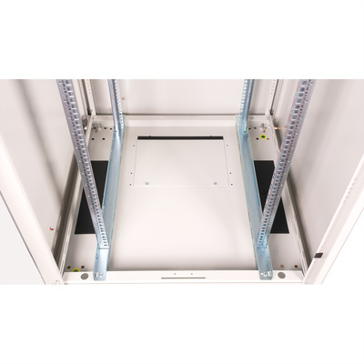 19" Rack na podlahu 42U, 2010x800x800mm (HxWxD), BASIC, sklenené dvere, sivý