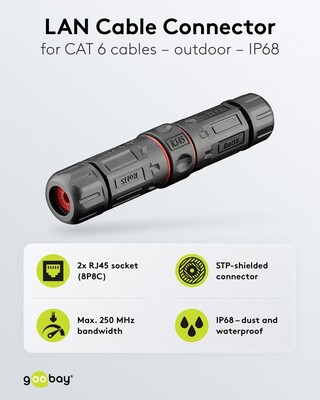 Chránička "SPOJKA" RJ45 cat.6 vodeodolná prachuvzdorná IP68