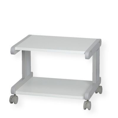 Stolík na kolieskach pod tlačiareň malý, max 30kg, 38x51x44cm (HxWxD), sivý