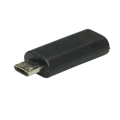 Adaptér USB 3.2 Gen 2, C-Micro-B (2.0) F/M, 480Mbps, priamy, čierny
