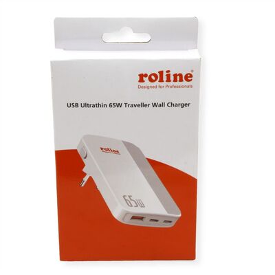 Nabíjačka USB 230V 3port, 1xUSB A, 2xUSB Typ C, 65W, PD, QC 3.0, cestovná/skladacia, biela