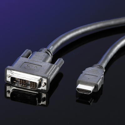Kábel DVI-D/HDMI M/M 3m, Single-Link, 1920x1080@60Hz, čierny
