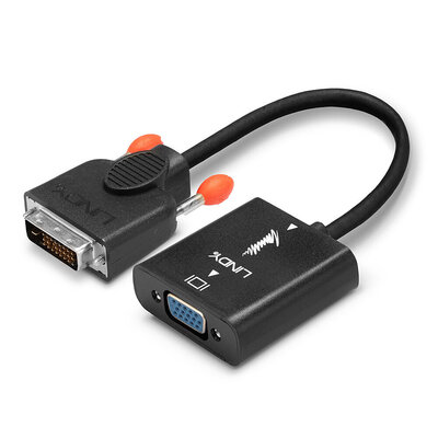 Adaptér DVI-D na VGA, 10cm čierny