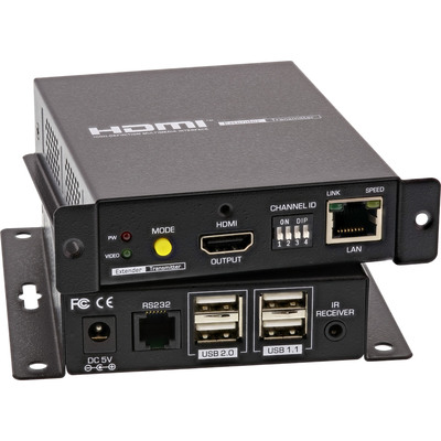 Predĺženie KVM cez TP do 100m, HDMI 4K@30Hz, USB, IR, RS232, (aj cez LAN/TCP/IP)
