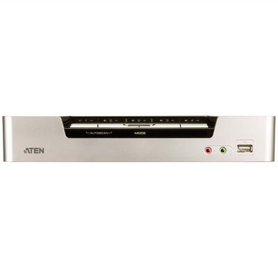 KVM switch/prepínač 4PC, HDMI, USB, audio, USB hub2.0