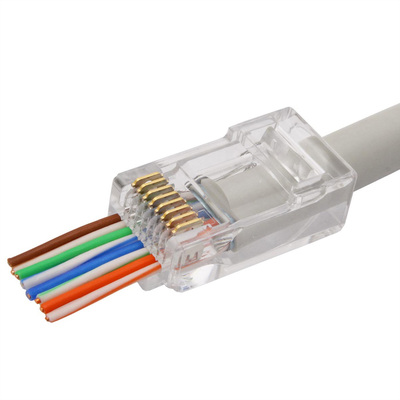 Konektor 8/8 RJ45 cat.6a, Easy-Pass-Through, netienený, na drôt aj lanko, AWG 24-26, 10ks/bal