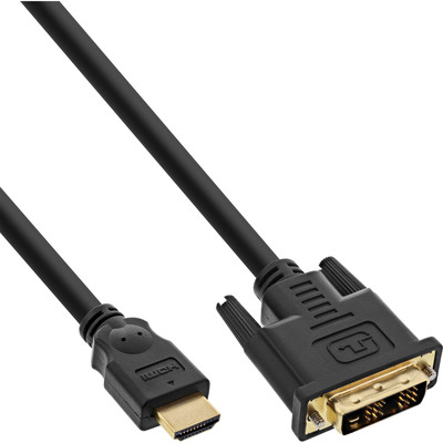 Kábel DVI-D/HDMI M/M 3m, Single-Link, 1920x1080@60Hz, čierny, G pozl. konektor