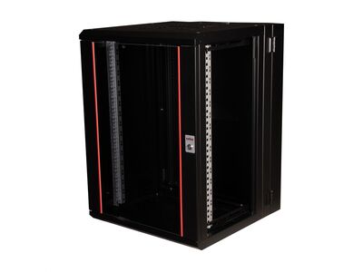 19" Rack na stenu 16U, čierny, 818x600x600mm (HxWxD), RAL9005, PRO, otočný (2-dielny)