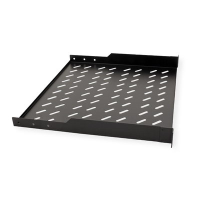 19" Polica 400mm, max. 15kg, 1U, sada skrutiek a podložiek v balení, čierna