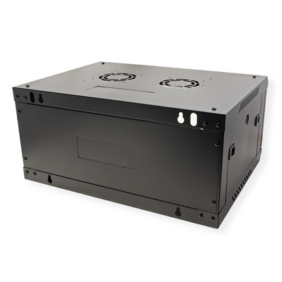 19" Rack na stenu 4U, čierny, 290x600x450mm (HxWxD), odnímateľné bočnice