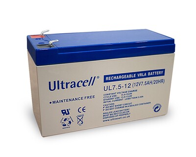 Batéria Ultracell AKKU UL7.5-12 (12V 7.5Ah), Faston (4.8mm)