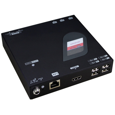 Predĺženie KVM cez IP (Gigabit Ethernet), HDMI, 4x USB, Receiver (RX)