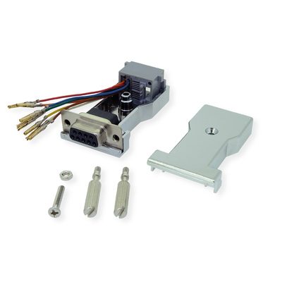 Adaptér/redukcia D-SUB 9pin, DB9/RJ45 F/F, neosadený
