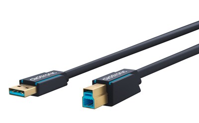 Kábel USB 3.2 Gen 1, A-B M/M 0.5m, 5Gbps, modrý, ClickTronic, pozl. konektor