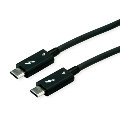 Kábel Thunderbolt 4 (USB 3.1 Typ C) M/M 1m, 40Gbps, PD 100w 20V5A, 8k@60Hz čierny, pasívny