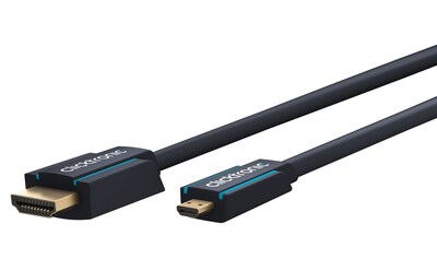 Kábel HDMI/HDMI micro M/M 2m, High Speed+Eth, 4K@60Hz, HDMI 2.0, 10.2G, G pozl. kon., modrý, C