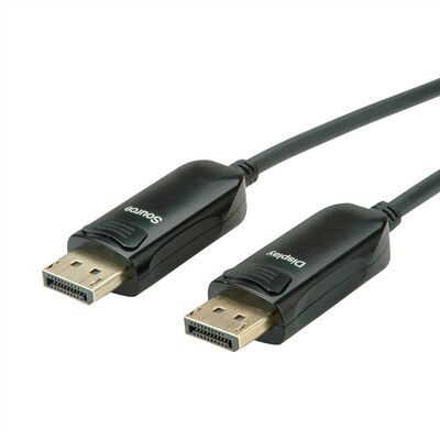 Kábel DisplayPort M/M 50m, 8K@60Hz, DP v1.4, 32.4Gbit/s, čierny, jednosmerný, aktívny, optický