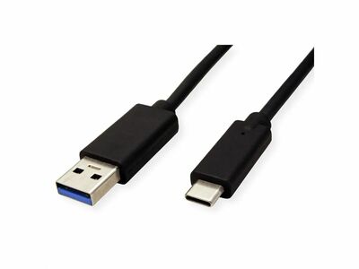 Kábel USB 3.2 Gen 1, AM/CM Typ C 0.5m, 5Gbps, čierny, TPE, Eko balenie