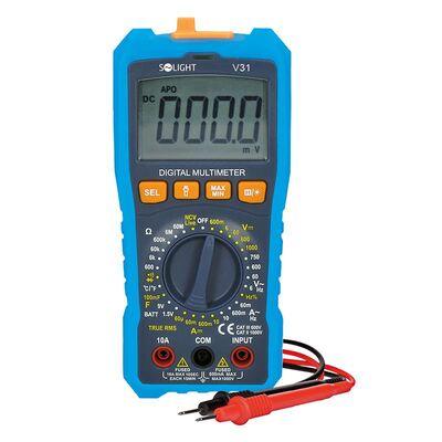 Multimeter, max AC 750V/10A, max. DC 1000V/10A, odpor, kapacita, frekvencia