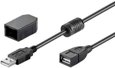 Kábel USB 2.0 A-A M/F 2m, High Speed, predlžovací, čierny, "krytka"