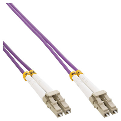 Fiber kábel LC-LC, 40m Duplex OM4(50/125µm), LSOH, 3mm, fialový