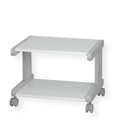 Stolík na kolieskach pod tlačiareň malý, max 30kg, 38x51x44cm (HxWxD), sivý