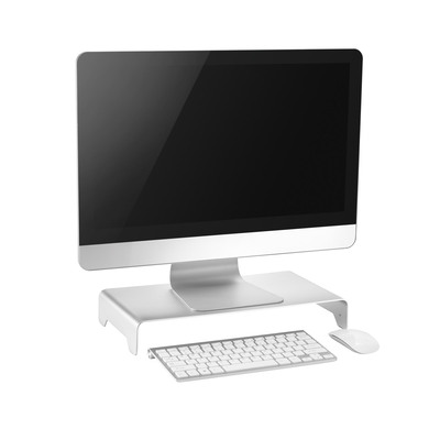 Stojan/podstavec na LCD monitor, hliník, 63mm, max. 10kg, sivý