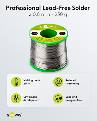 Cín spájkovací o priemere 0.8mm 250g špulka - bezolovnatý