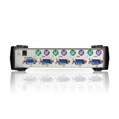 KVM switch/prepínač 4PC, VGA, PS2, káble1.2m