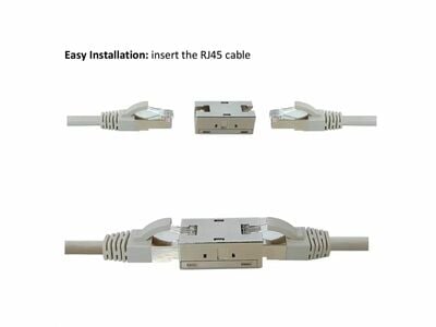 Spojka RJ45, cat.6a, tienená, kovová Gigabit, Slim