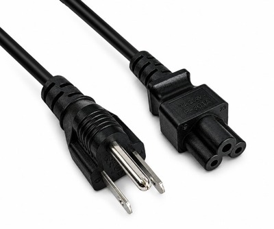 Kábel sieťový 230V pre notebook, vidlica (YP-12) US priama - C5, 1.8m, 0.75mm², 2.5A, čierny