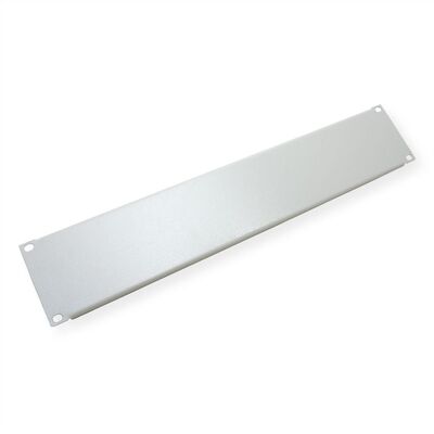 19" záslepka 2U, kovová, sivá RAL7035