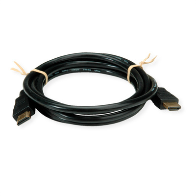 Kábel HDMI M/M 3m, High Speed+Eth, 4K@30Hz, HDMI 1.4, G pozl. kon., čierny, Roline Recycled Material