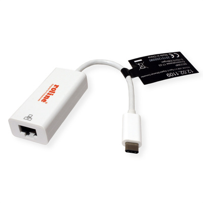 Adaptér USB 3.1 Typ C na RJ45 (Gigabit Ethernet), 10cm, biely